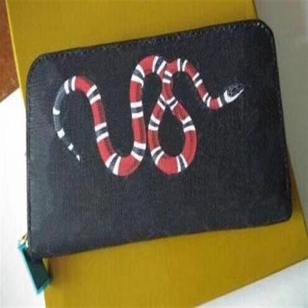 

2017 mens brand leather snake wallet with box men's genuine leather with wallets for men purse wallet men wallet254p, Red;black