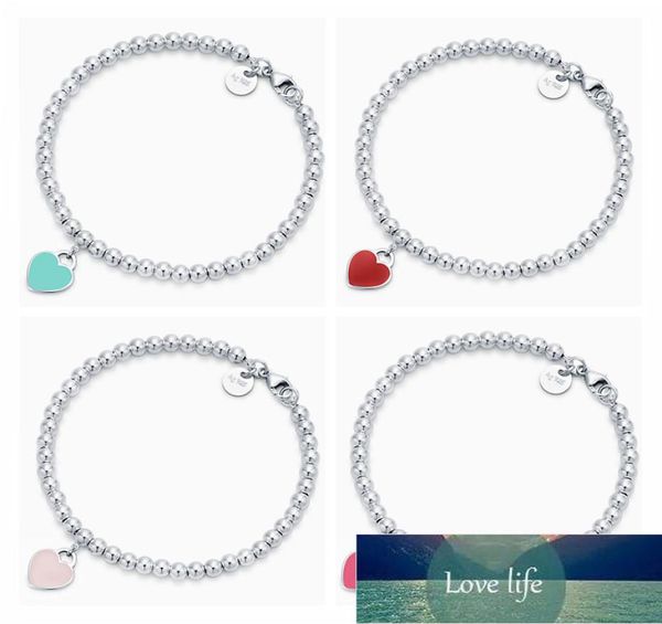 

classic 925 silver style ladies jewelry stylish 4mm round beads love pendant bracelet exquisite jewelry gift for lover factory pr5080377, Golden;silver