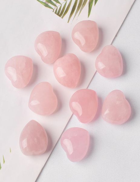 

2omm 25mm love hearts natural crystal stone craft ornaments rose quartz healing crystals energy reiki gem living room decoration3494199, Black