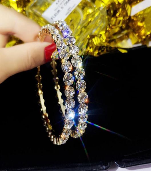 

fashion hoop earrings with rhinestone circle earring simple big circle gold color loop for women 96 t2284f1571131, Golden;silver