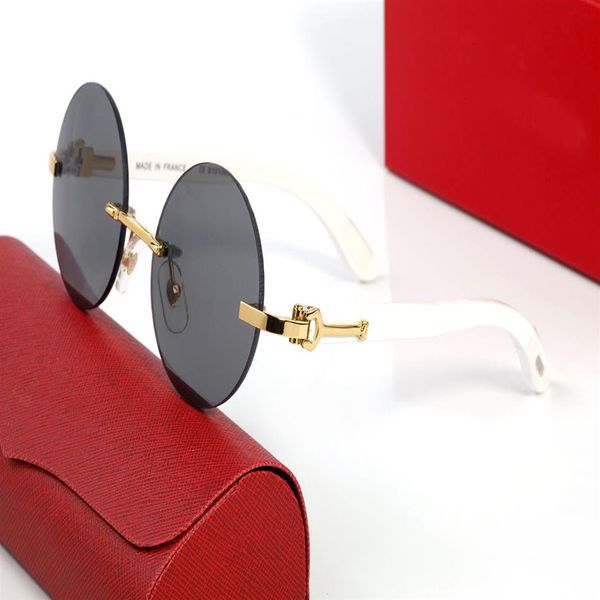 

round sunglass designer sunglasses mens women buffalo horn glasses fashion france men frameless eyeglasses woman gold eyeglass woo280u, White;black