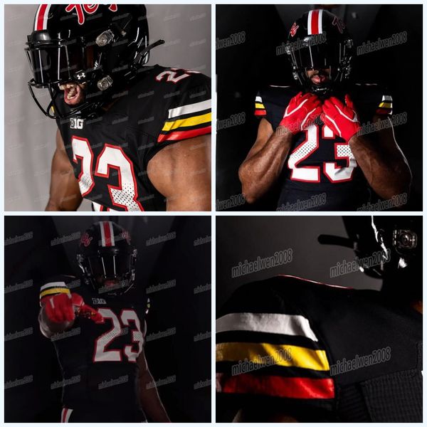

custom maryland terrapins football jersey ncaa college dontay demus jr.stefon diggs taulia tagovailoa rakim jarrett tayon fleet-davis isaiah, Black;red