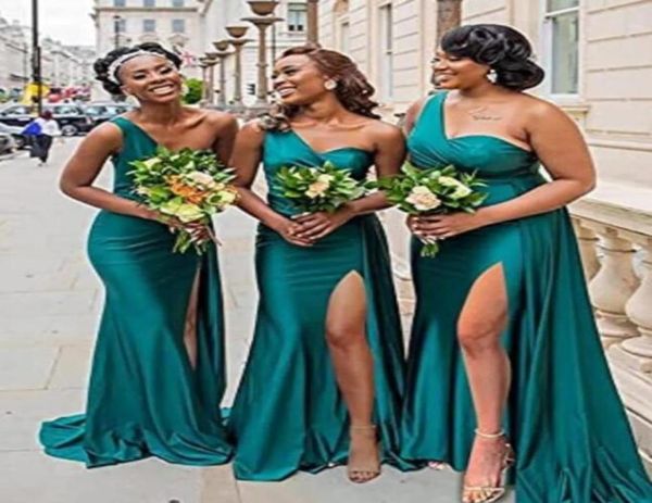 

country bohemian elegant 2023 one shoulder bridesmaid dresses mermaid floor length pleated robes women wedding guest formal wears 5271246, White;pink