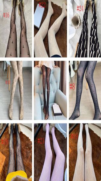 

designer letters long stockings tights socks for women ladies black stocking pantyhose net sock party nightclub3525577, Black;white