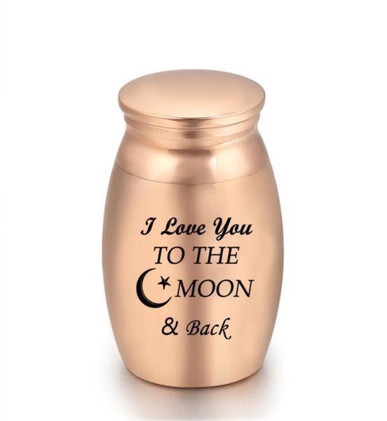 

25x16mmmini cremation urns funeral urn for ashes holder small keepsake memorials jar l love you to the moon and back4009063, Silver