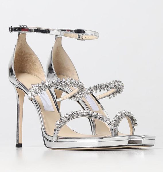 

luxury brand bing strass sandals shoes ankle-strap crystal-embellished satin black sliver white gladiator sandalias party dress lady high he