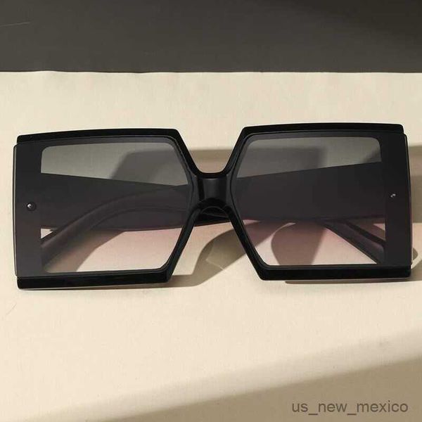 

sunglasses fashion oversized sunglasses woman designer vintage square sun glasses female big frame gradient shades r230823, White;black