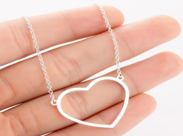 

love heart pendant necklace women stainless steel necklaces chain mother039s day birthday gift fashion jewelry will and sandy s8009577, Silver