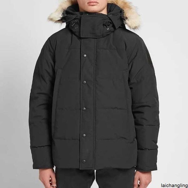 

designer mens fourrure down jackets homme jassen chaquetas outerwear wolf fur hooded manteau wyndham canada parkas jacket coat 9dga, Black