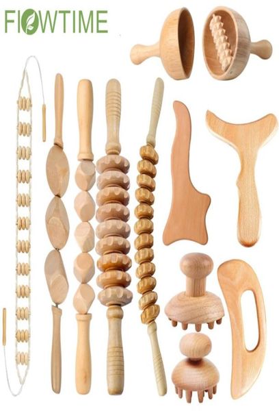 

other massage items 2468pcs wooden therapy massage sets pain relief anti cellulite body slimmling gua sha massager 2302034362350