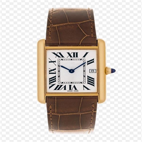 

fashion mens women watch gold case white dial watch quartz watches with date 027 297s, Slivery;brown