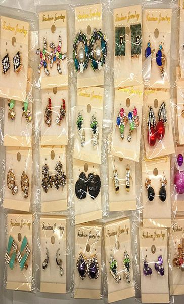 

women lady earring elegant crystal rhinestone ear stud earrings whole pairs5466044, Golden