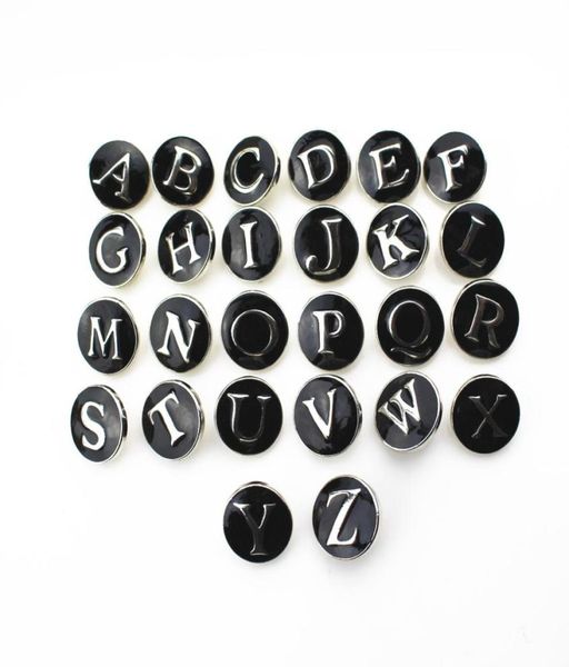 

complete set alphabet black 26pcslot mix az letters snap buttons bracelets diy 18mm snap button necklace braceletbangles jewelr3557824, Golden;silver