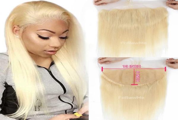 

13x6 tranparent hd lace frontal 613 blonde brazilian straight human hair closure pre plucked with baby hair6247050, Black;brown
