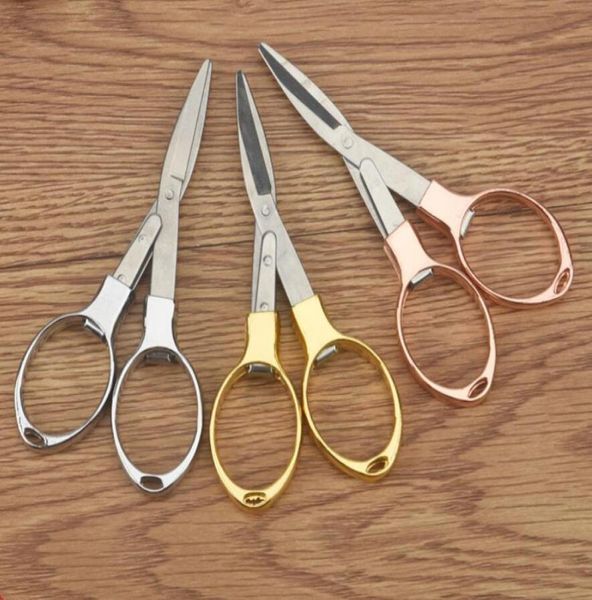 

whole diamond portable folding scissors folding foldable scissors collapsible medium trip scissors travel scissor 100 pcs dhl2119271