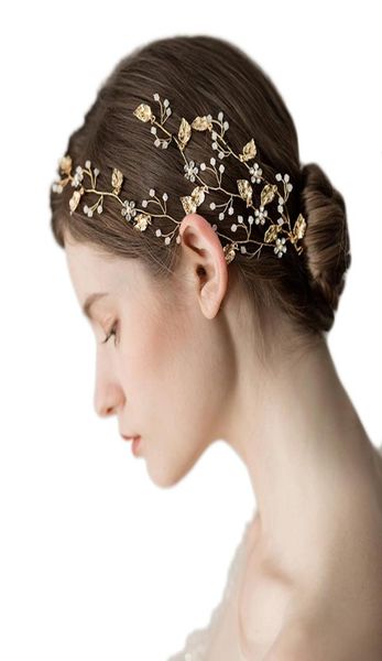 

wedding headband silver leaf crystal flower bridal hair vine accessories for brides and bridesmaids2739601, Slivery;golden