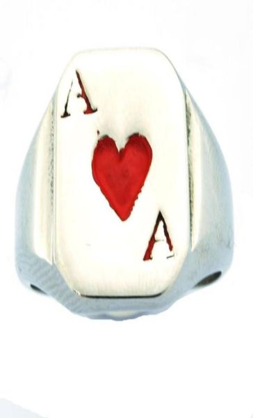 

fanssteel stainless steel jewelry vets ace of spade gamble heart of ace biker ring love ring gift for sisters fsr08w89r74083505383611, Silver