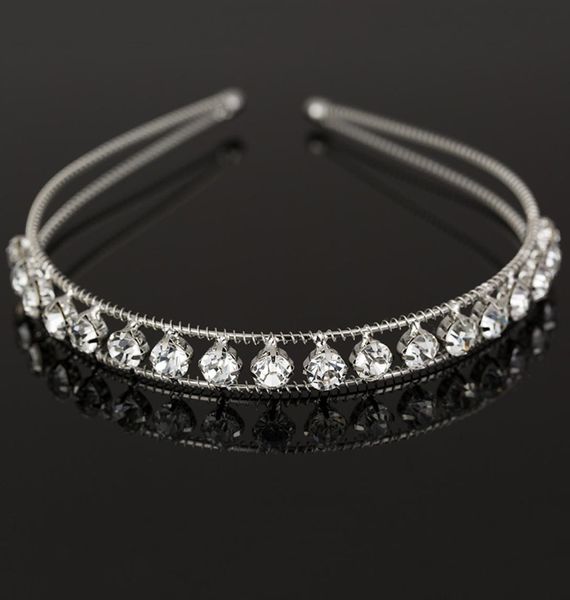

yfjewe fashion romantic wedding bride accessories hair jewelry hair wear women wedding tiara headbands girl gift whole h0309844502, Silver