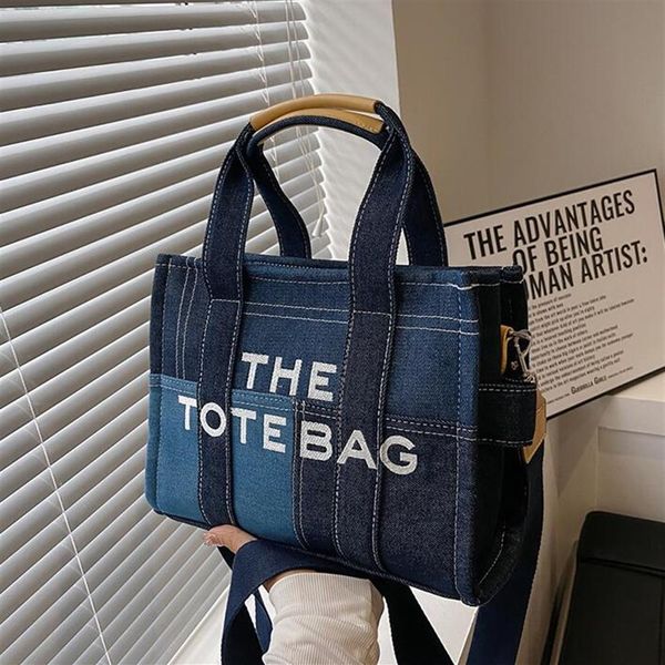 

shopping bags marc fashion totes large capacity autumn new alphabet women's shoulder bag embroidery jean tote bags handbags j278u