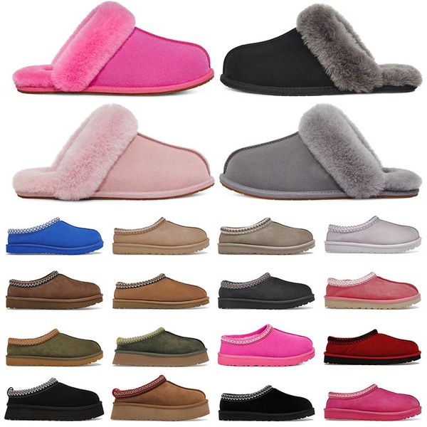 

designer boots for women australia snow boot womens tasman slippers mini platform booties winter suede wool shoes ladies warm fur ankle boot, Black