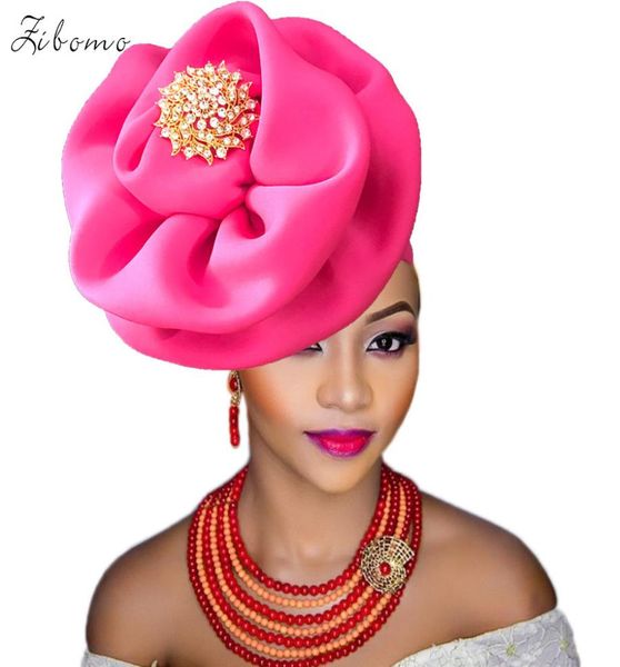 

nigerian gele headtie aso oke gele already made auto hele aso ebi headtie turban cap african turban new arrive3841731, Red