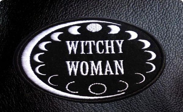 

witchy woman coolest embroidery lady patch iron on patch rock punk label society moon039s change badge hats shirts emblem whole1510311, Black