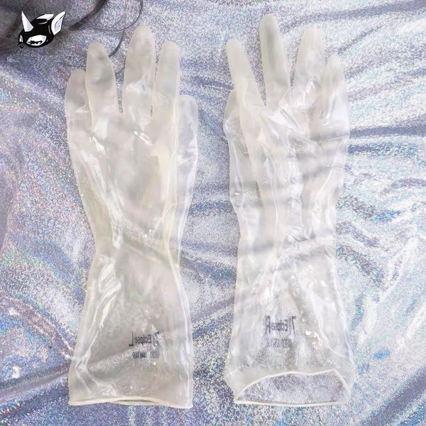 

five fingers gloves latex sheer soft thin gloves 230822, Blue;gray