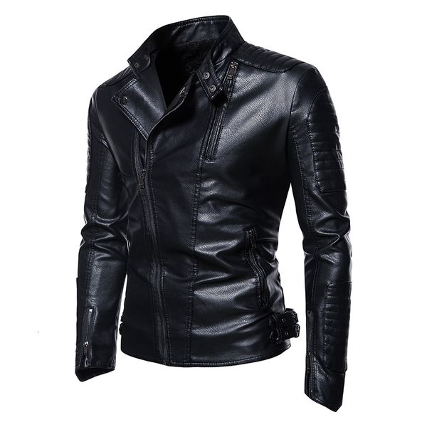 

men's trench coats 2023 motorcycle pilot leather jacket fashion brand designer punk wind oblique zipper design coat p230822, Tan;black