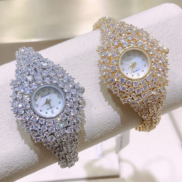

charm bracelets 016012 luxury women s watches cubic zircon elements crystal bracelet watch for wedding party fashion jewelry made with whole, Golden;silver