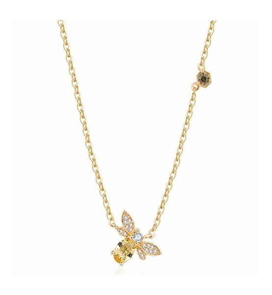 

pendant necklaces bee sier necklace natural citrine gemstone 14k real gold plated chain jewelry crystals drop delivery pendants dh2504682, Silver