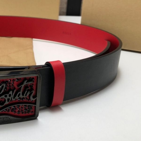 

cl belt man for woman belts mens womans leather real calfskin 38 mm ladies waistband soft red belt t0p 5a counter box titanium steel gold pl, Black;brown