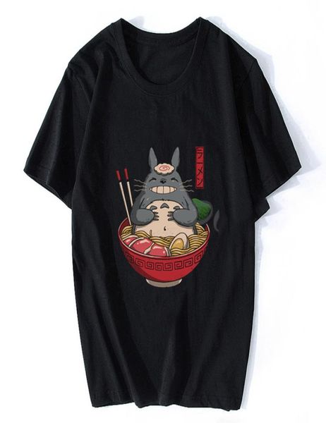 

neighbor039s ramen totoro kawaii japanese anime shirt men anime spirit away t shirt menwomen cartoon summer tshirt4174808, White;black