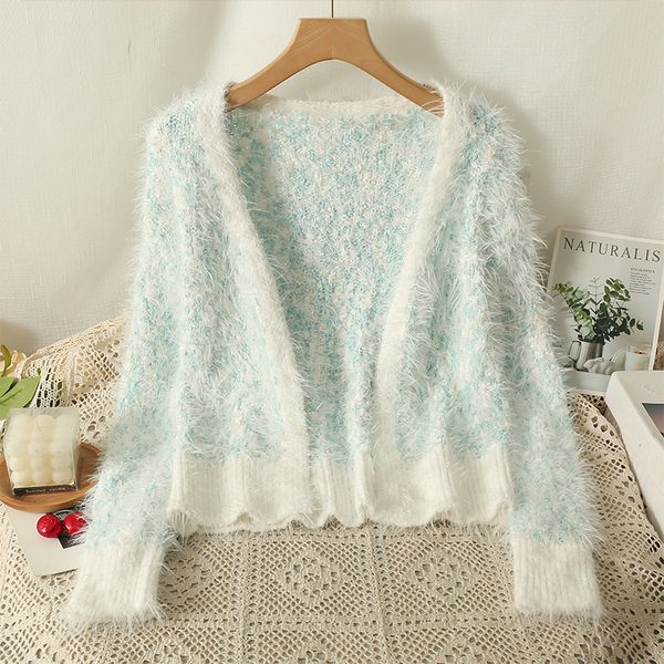 

womens sweaters evnisi autumn women chic cardigan sweater vneck long sleeved knitted coat for sweet winter 230822, White;black