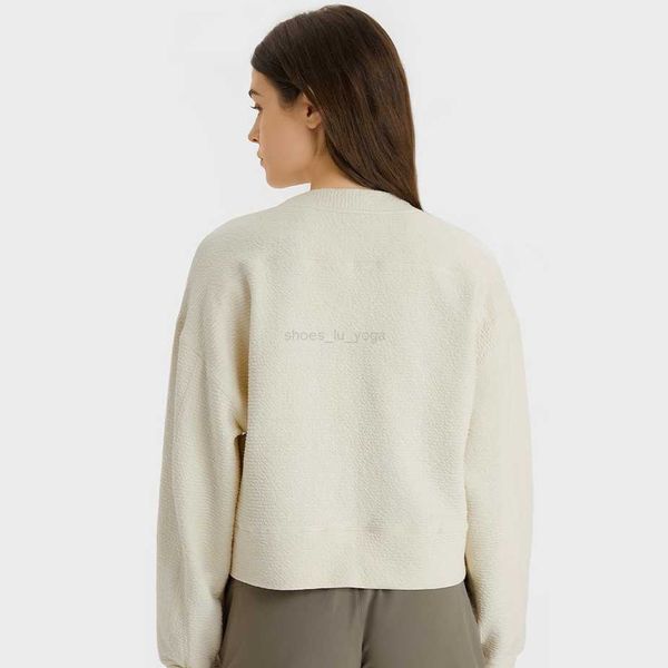 

lu yoga autumn and winter thickened new yoga long-sleeved women's outdoor loose leisure fitness sports sweater ll-ds122