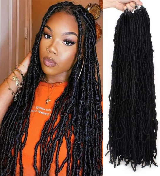 

1824 inch nu faux locs crochet hair curly wavy african soft goddess braids hair for black women lady girls 21 standspack ls258423565