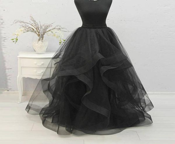 

skirts gorgeous black organza ruffles long for women to engagement party zipper style female skirt custom made boho denim9873828