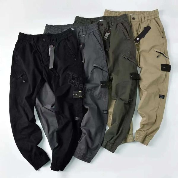 

badge patches mens track stone pant fashion letters stone designer jogger pants cargo pants zipper fly long sports, Black