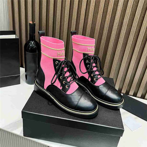 

fashion women's boots 2023 channel luxury design vintage decorative letter logo autumn and winter casual martin boots snowy anti slip s, Black