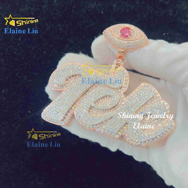 

fashion jewelry hip hop luxury iced out sterling silver custom moissanite pendant