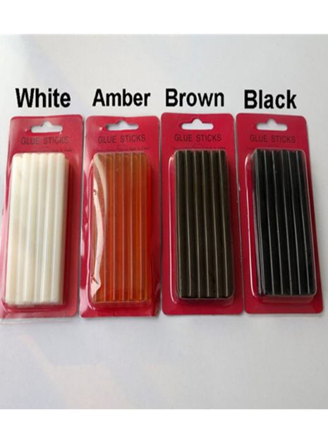 

fusion keratin glue sticks 7mmx100mm for glue gun hair extension tools for tape hair extensions 4colors 12pcslot7341720, White