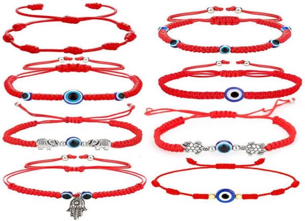 

handwoven charm bracelets lucky red string blue turkish evil eye pendent bracelet jewelry for women whole1669260, Golden;silver