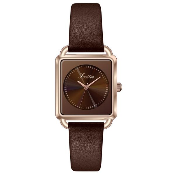 

scottie brand 24 26mm rectangle dial grace girls watch quartz womens watches multicolor choice goddess wristwatches224t, Slivery;brown