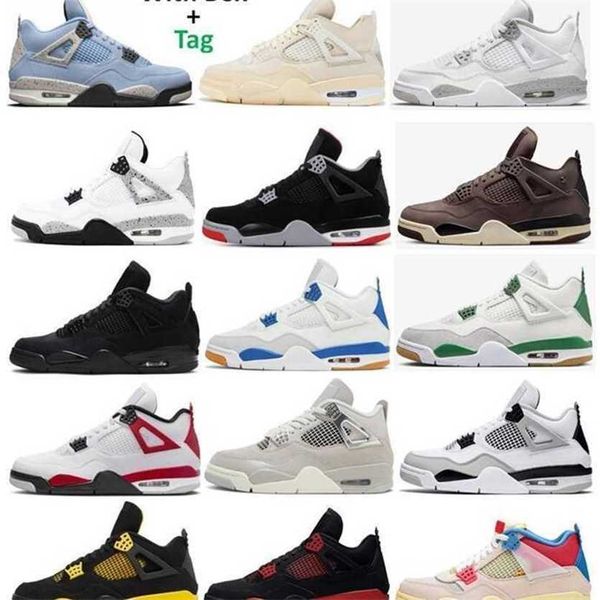 

amm 4 bred sail pine green basketball shoes men 4s frozen moments red cement thunder military black cat university blue midnight navy fire r
