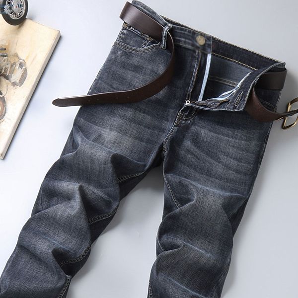 

men's jeans straight pants man skeleton embroidery mopping trousers streetwear denim clothing for men baggy t230110, Blue