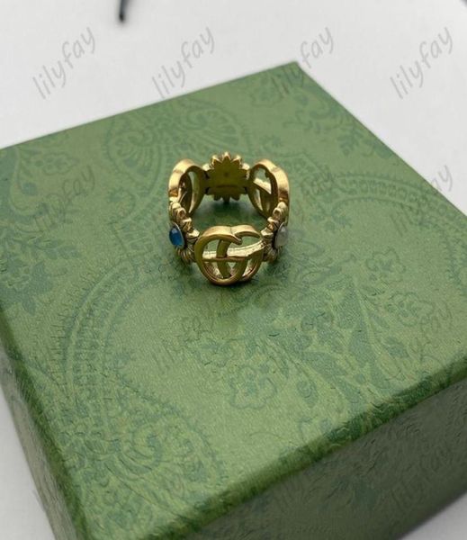

antique gold designer g ring extravagant blue stone letter rings women men wedding jewelry lady party gifts 6 7 85489805, Silver