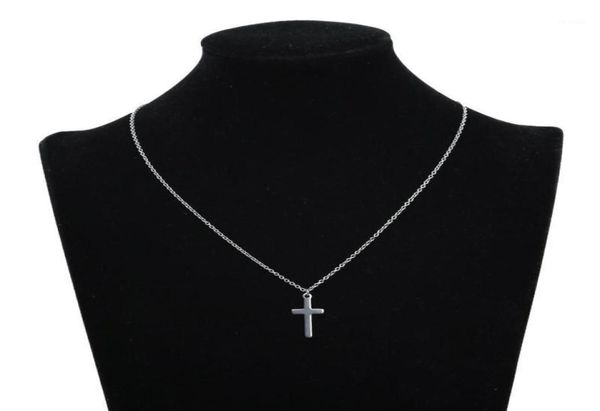 

pendant necklaces stainless steel gothic cross moon necklace for women 2021 fashion chain choker on egirl aesthetic jewelry4378153, Silver