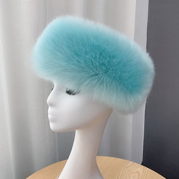 

beanie/skull caps winter hat for women men faux fur cap elastic ear warmer hollow cap fluffy thicken headband bomber snow beanie soft 230822, Blue;gray