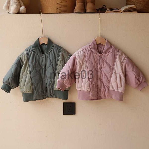 

down coat 16y baby boys girls coats 2023 new autumn cotton jacket baseball uniform korean fashion children outerwear kids casual clothes j23, Blue;gray