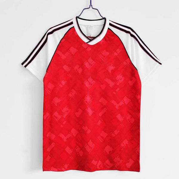 

1990-92 home retro football jersey red white, Black;yellow