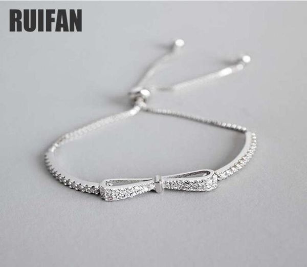 

ruifan fashion box chain bowknot 925 sterling silver bracelet female cubic zirconia womens bracelets wedding jewelry ybr057 cx20068615574, Golden;silver